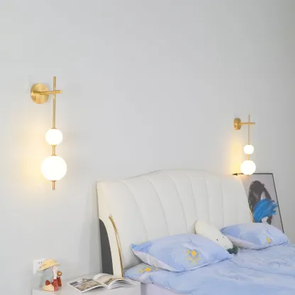 Edge Minimalism Metal Glass Plastic Wall Lamp Bedroom Living Room