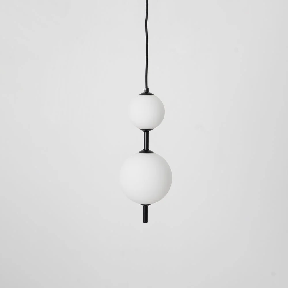 Edge Minimalism Brass Black Metal Glass Pendant Light Bedroom Living Room