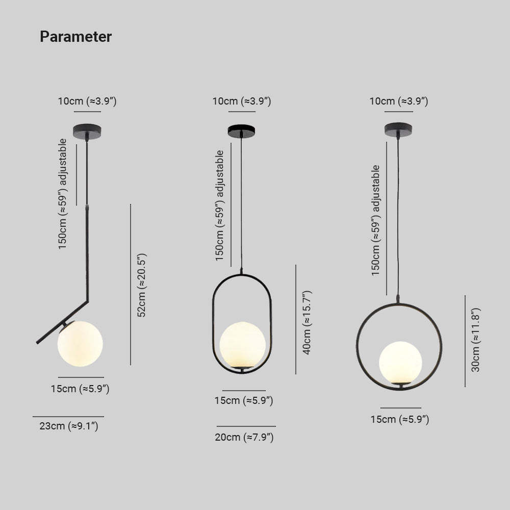 Valentina Ronde Design LED Hanglampen Metaal Glas Eetkamer Woonkamer