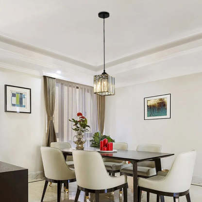 Herbert Moderne Cluster Cilinder Hanglampen Zwart Goud Glas Eetkamer