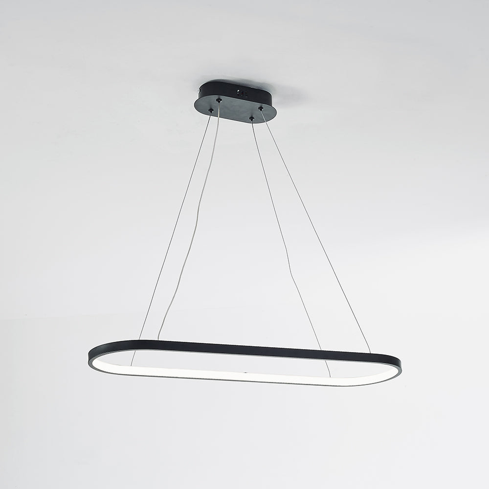 Edge Moderne Oval  LED Hanglamp Zwart/Wit/Goud  Metaal/Silicone Woon/Eetkamer