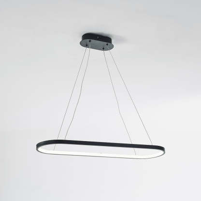 Edge Moderne Oval  LED Hanglamp Zwart/Wit/Goud  Metaal/Silicone Woon/Eetkamer