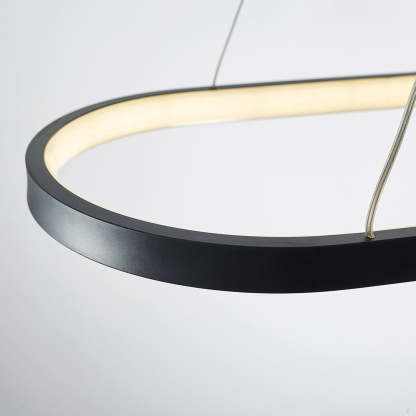 Edge Moderne Oval  LED Hanglamp Zwart/Wit/Goud  Metaal/Silicone Woon/Eetkamer