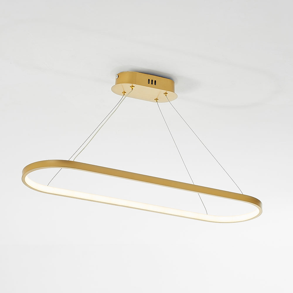 Edge Moderne Oval  LED Hanglamp Zwart/Wit/Goud  Metaal/Silicone Woon/Eetkamer