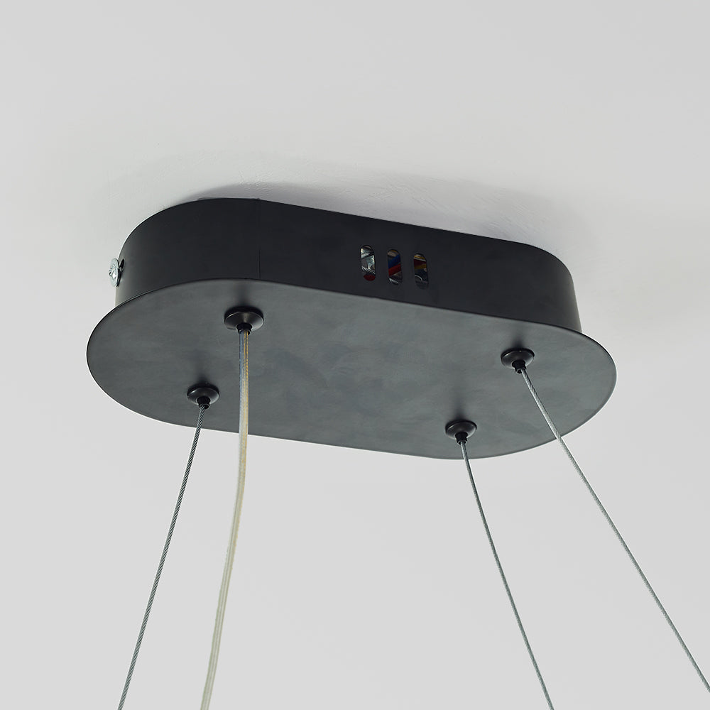 Edge Moderne Oval  LED Hanglamp Zwart/Wit/Goud  Metaal/Silicone Woon/Eetkamer
