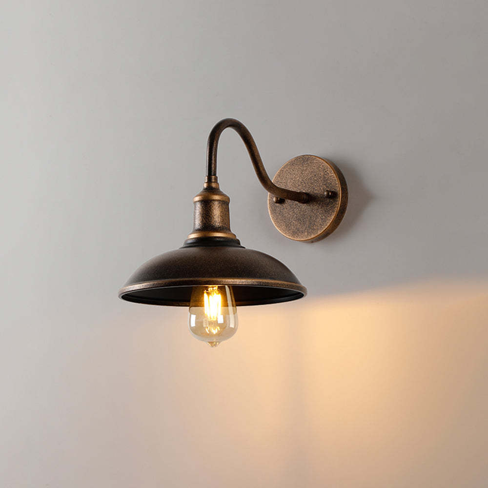 Alessio Rustieke Komvormige mMetalen Wandlamp, Antiek Messing