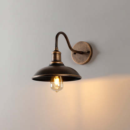 Alessio Rustieke Komvormige mMetalen Wandlamp, Antiek Messing