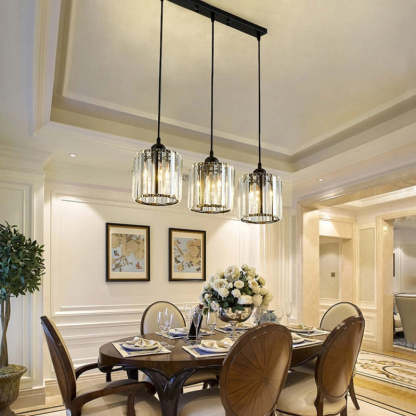 Herbert Moderne Cluster Cilinder Hanglampen Zwart Goud Glas Eetkamer