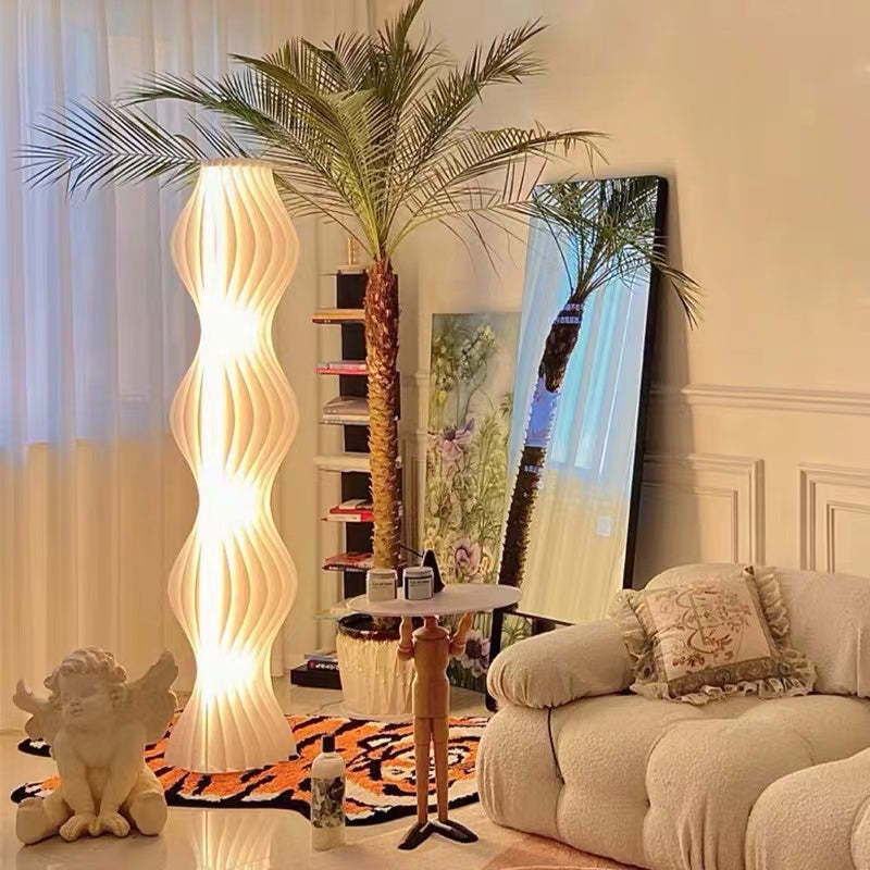 Salgado Vloerlampen Gevormd Grasrok Wit Metaal/Acryl Woonkamer/Slaapkamer