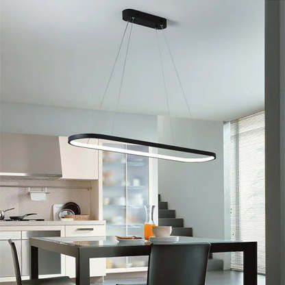 Edge Moderne Oval  LED Hanglamp Zwart/Wit/Goud  Metaal/Silicone Woon/Eetkamer