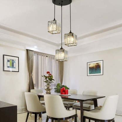 Herbert Moderne Cluster Cilinder Hanglampen Zwart Goud Glas Eetkamer