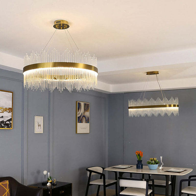 Marilyn Design Ronde LED Hanglamp Metaal/Kristal Goud Slaapkamer/Woonkamer/Eetkamer
