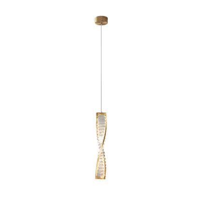 Marilyn Moderne Spiraalvormige Strook Hanglamp  Metalen/Kristal Zwart/Goud Woon/Slaap/Eetkamer