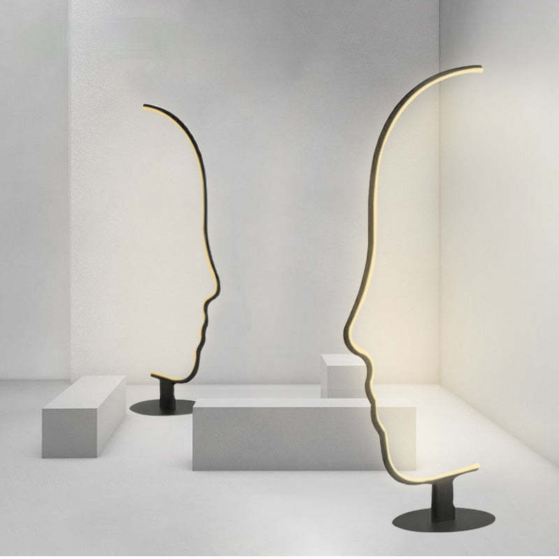 Edge Postmodern Menselijk Gezicht LED Vloerlampen Slaapkamer Woonkamer
