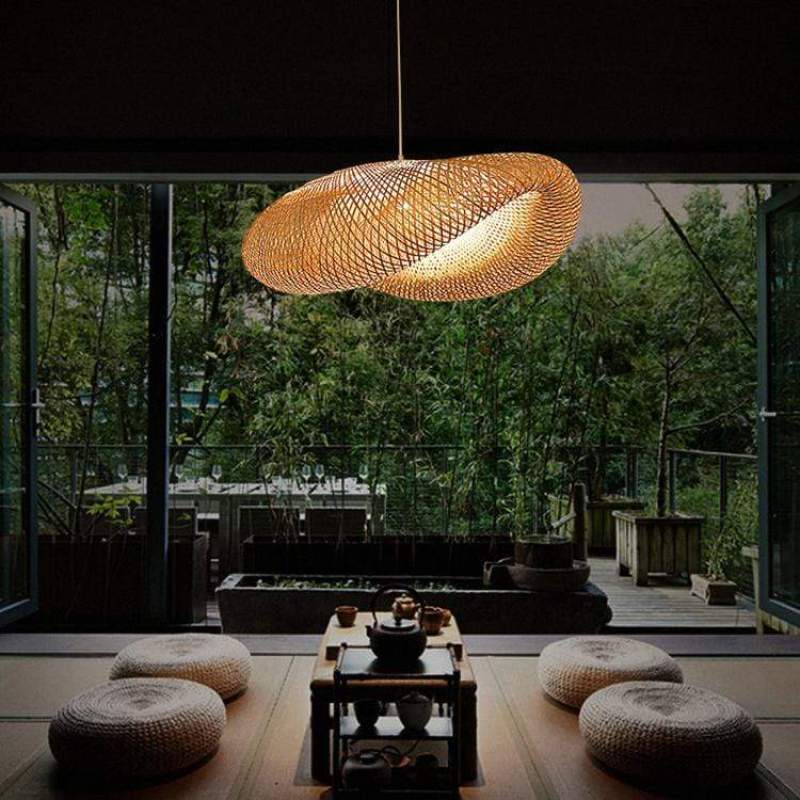 Muto Design LED Hanglamp Bollen Bamboe Slaapkamer/Woonkamer/Eetkamer