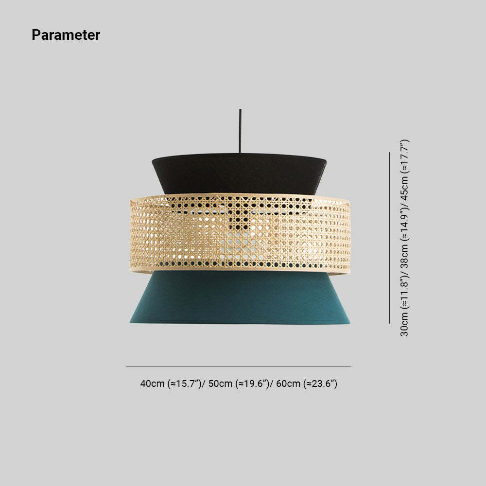 Ritta Ronde LED Hanglamp Metaal Rotan Stof Eetkamer Slaapkamer