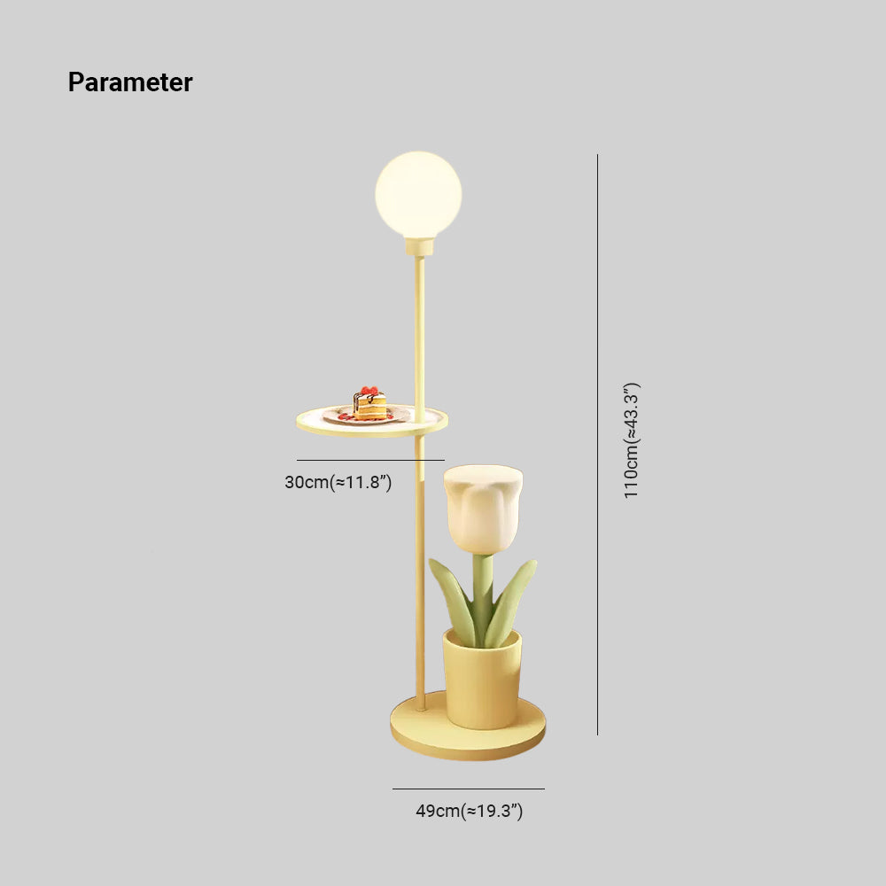 Lily Ronde LED Vloerlamp Geel Metaal Studeerkamer Slaapkamer