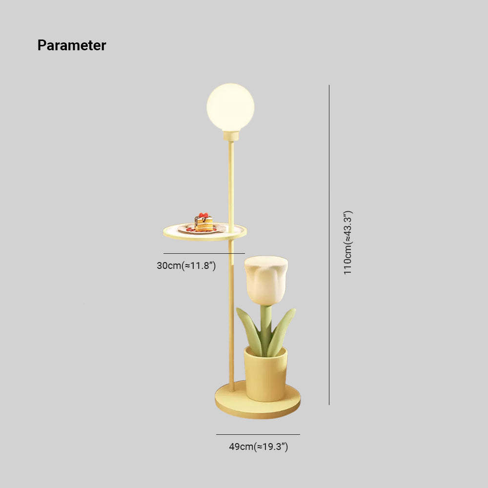 Lily Ronde LED Vloerlamp Geel Metaal Studeerkamer Slaapkamer