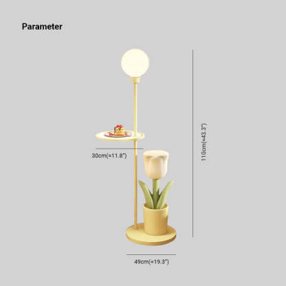 Lily Ronde LED Vloerlamp Geel Metaal Studeerkamer Slaapkamer