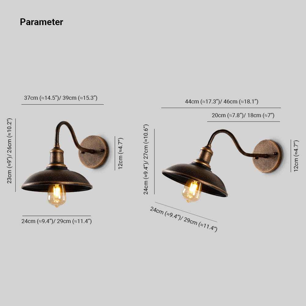 Alessio Rustieke Komvormige mMetalen Wandlamp, Antiek Messing