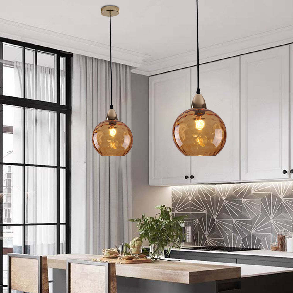 Hailie Design Grote Ronde LED Hanglampen Metaal Glas Eetkamer