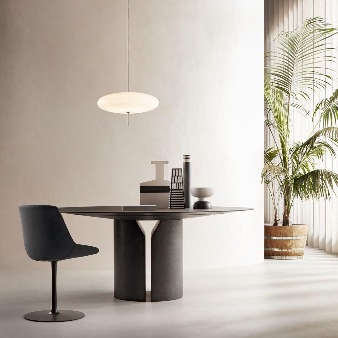 Leilani Vintage Ovaal LED Hanglampen Wit/Zwart Metaal/Acryl Slaapkamer