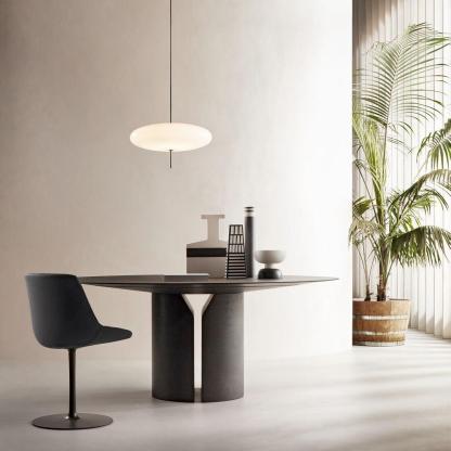 Leilani Vintage Ovaal LED Hanglampen Wit/Zwart Metaal/Acryl Slaapkamer