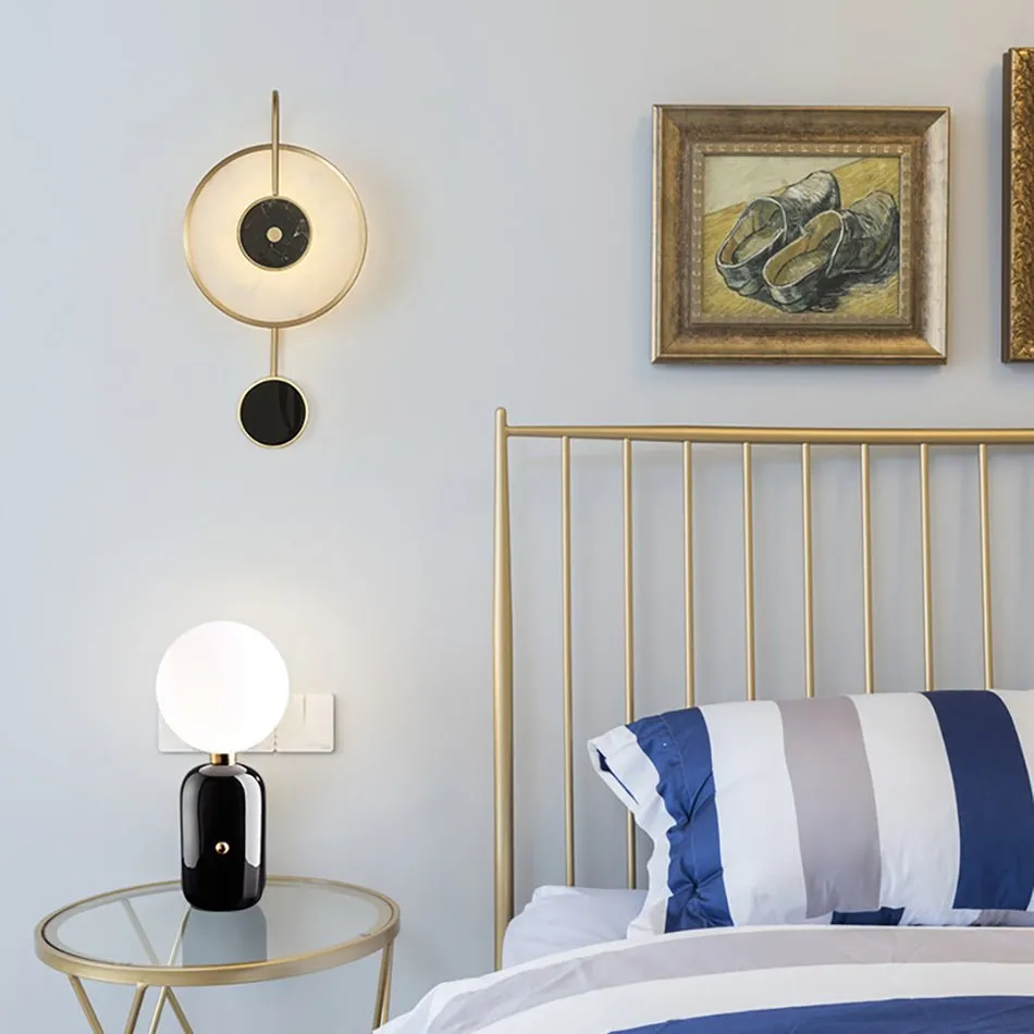 Jade Moderne Metaal Albast Binnenwandlamp Groen Zwart Slaapkamer