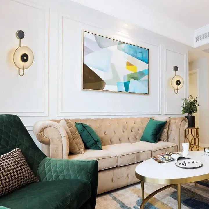 Jade Moderne Metaal Albast Binnenwandlamp Groen Zwart Slaapkamer