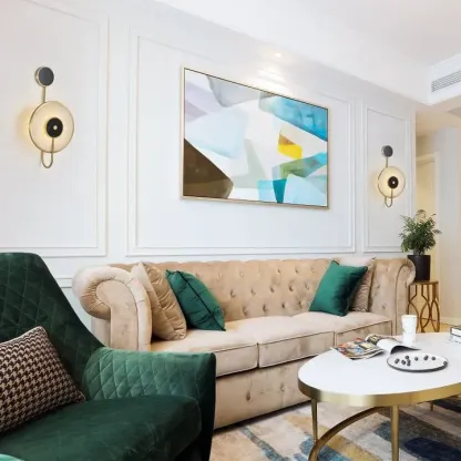 Jade Moderne Metaal Albast Binnenwandlamp Groen Zwart Slaapkamer