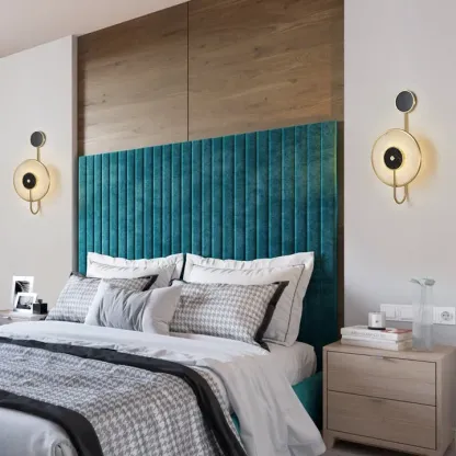 Jade Moderne Metaal Albast Binnenwandlamp Groen Zwart Slaapkamer