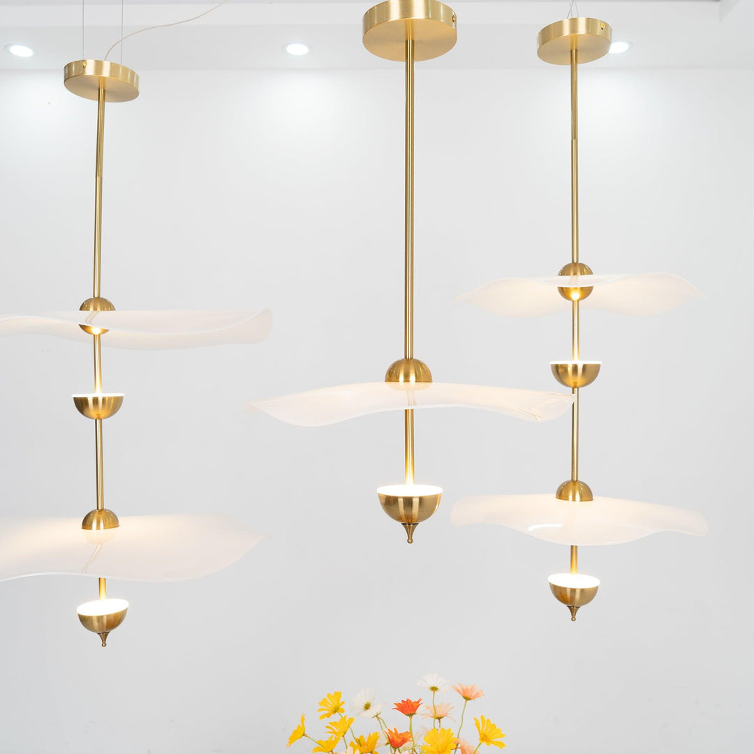 Carins Modern Gold Metal Acrylic Pendant Light Bedroom Living Room