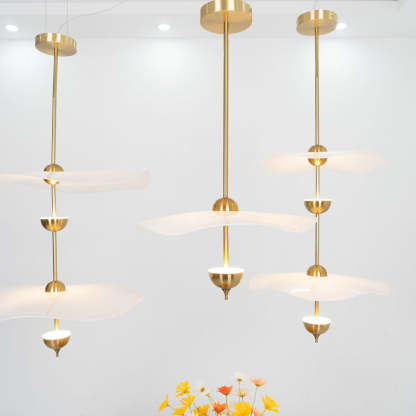 Carins Modern Gold Metal Acrylic Pendant Light Bedroom Living Room