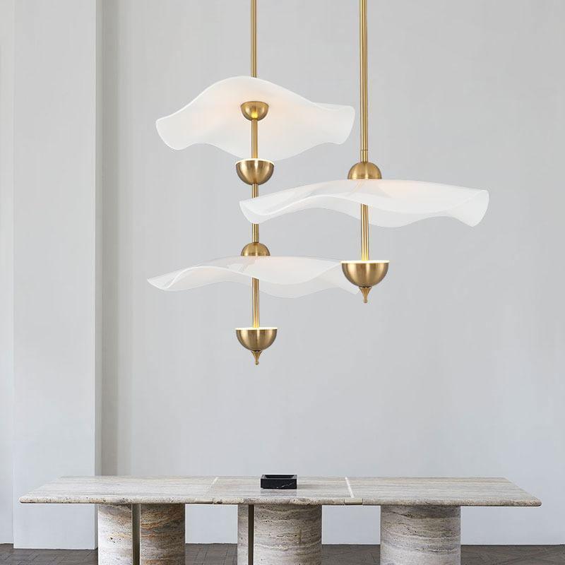 Carins Modern Gold Metal Acrylic Pendant Light Bedroom Living Room