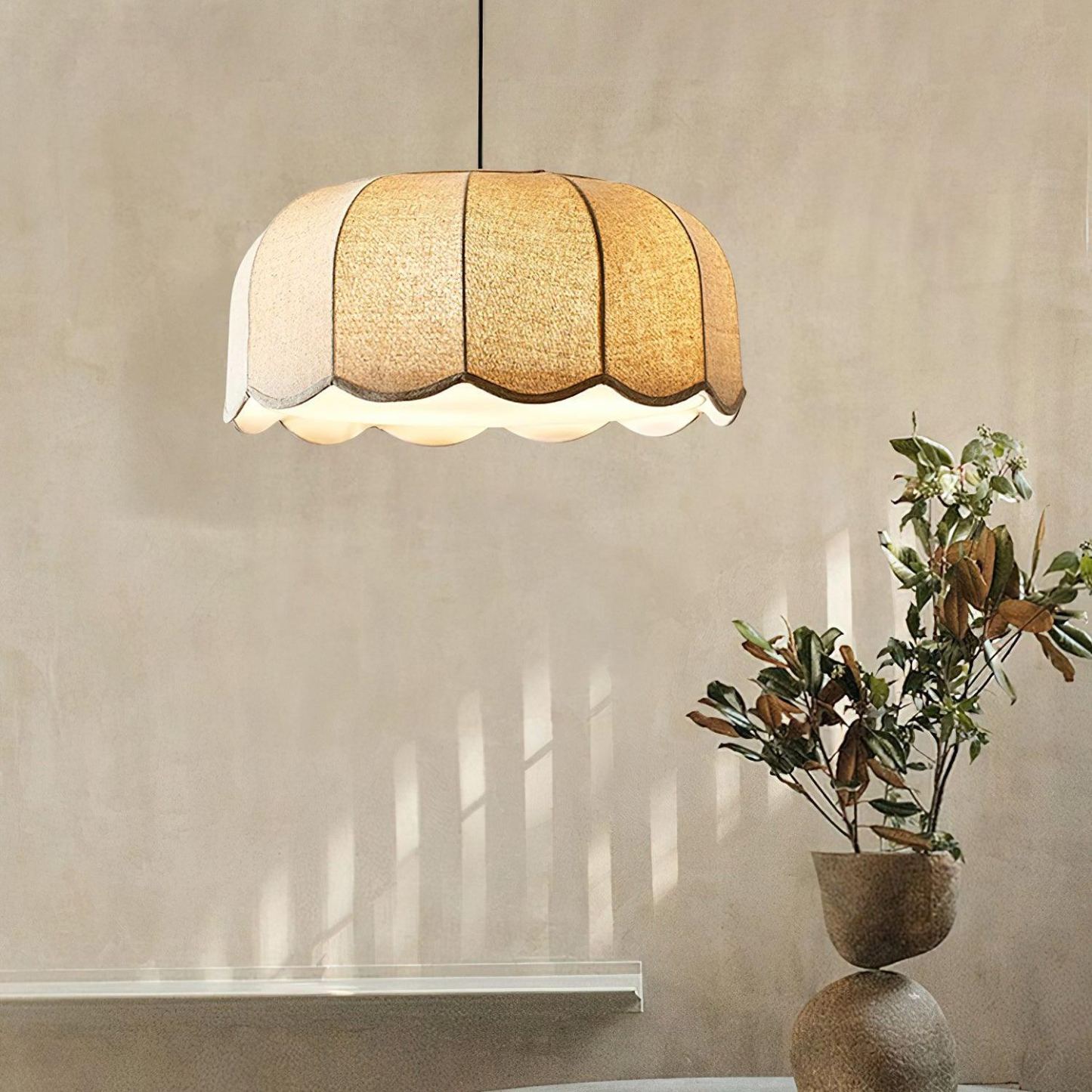 Cottage Fabric Pendant Light Shades Bedroom Living Room | Las Sola