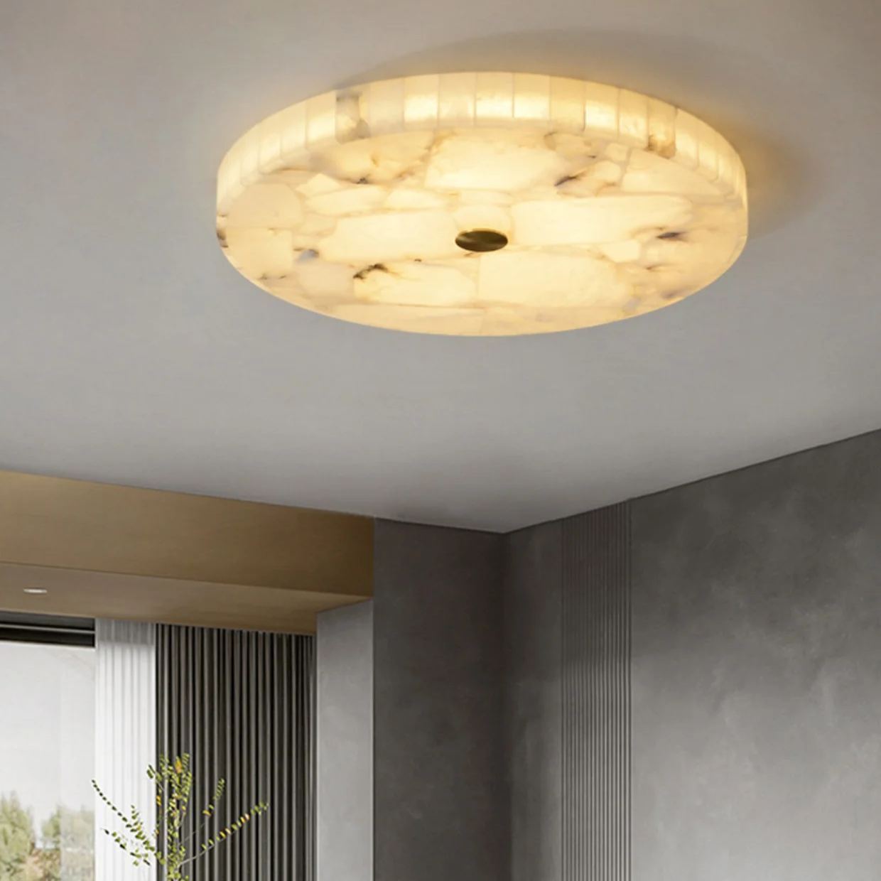 Byers Modern Minimalism LED Round Ceiling Lamp Metal  Resin Bedroom  Dining Room