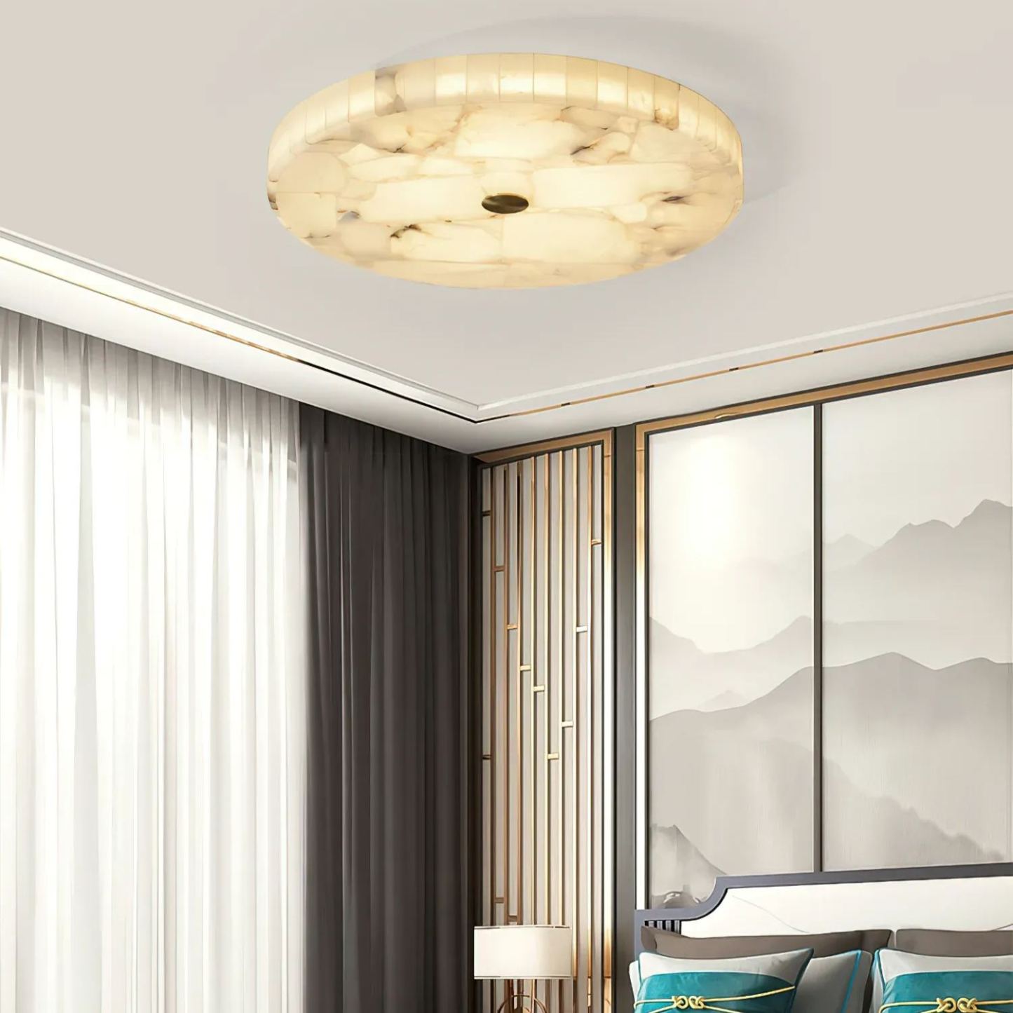 Byers Modern Minimalism LED Round Ceiling Lamp Metal  Resin Bedroom  Dining Room