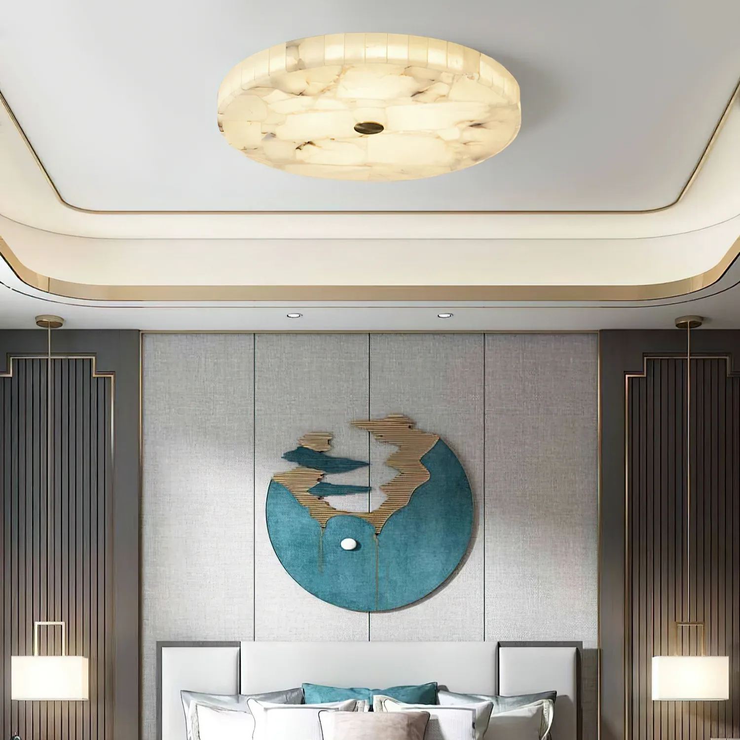 Byers Modern Minimalism LED Round Ceiling Lamp Metal  Resin Bedroom  Dining Room