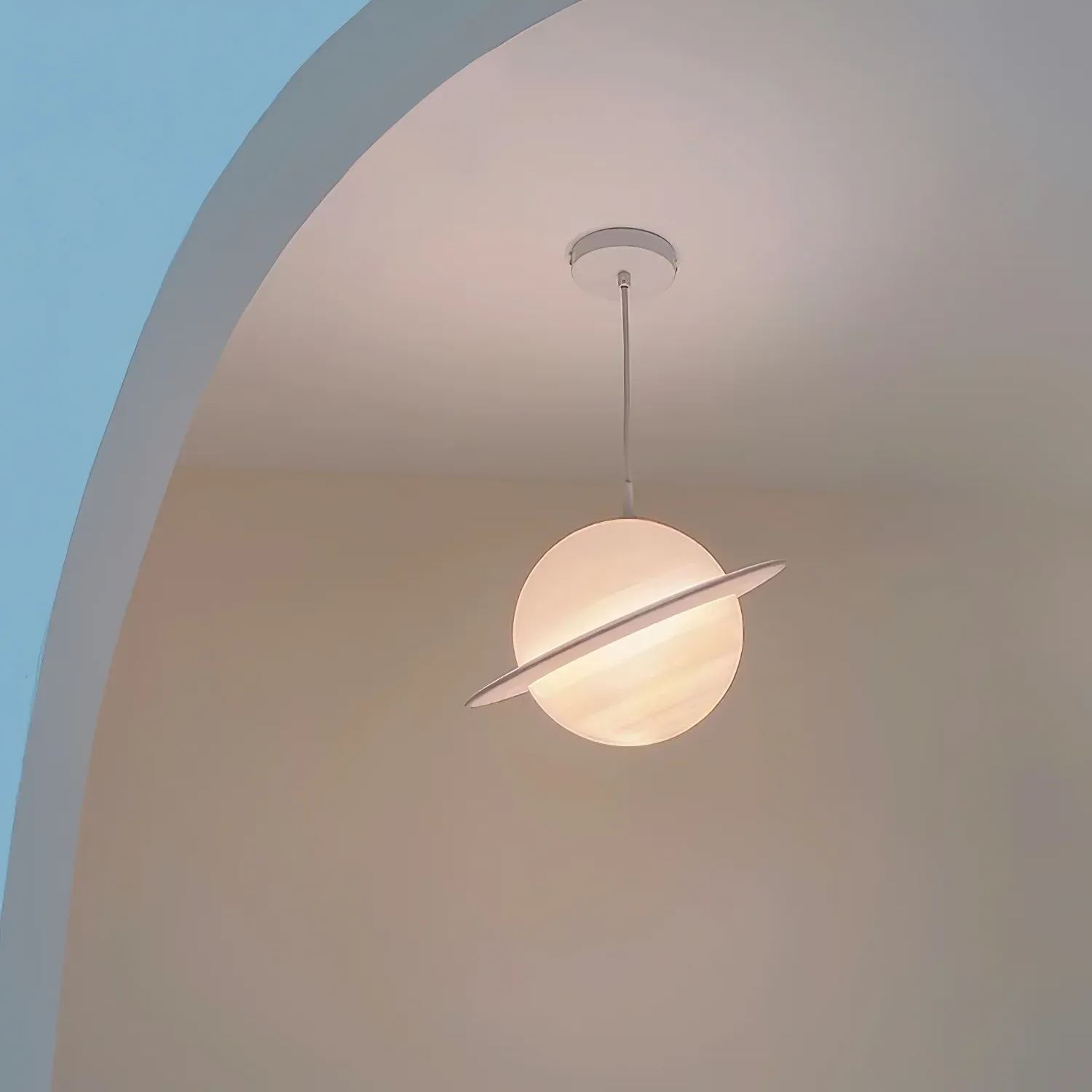 Hailie Modern Jupiter Round Pendant Light Shades Bedroom