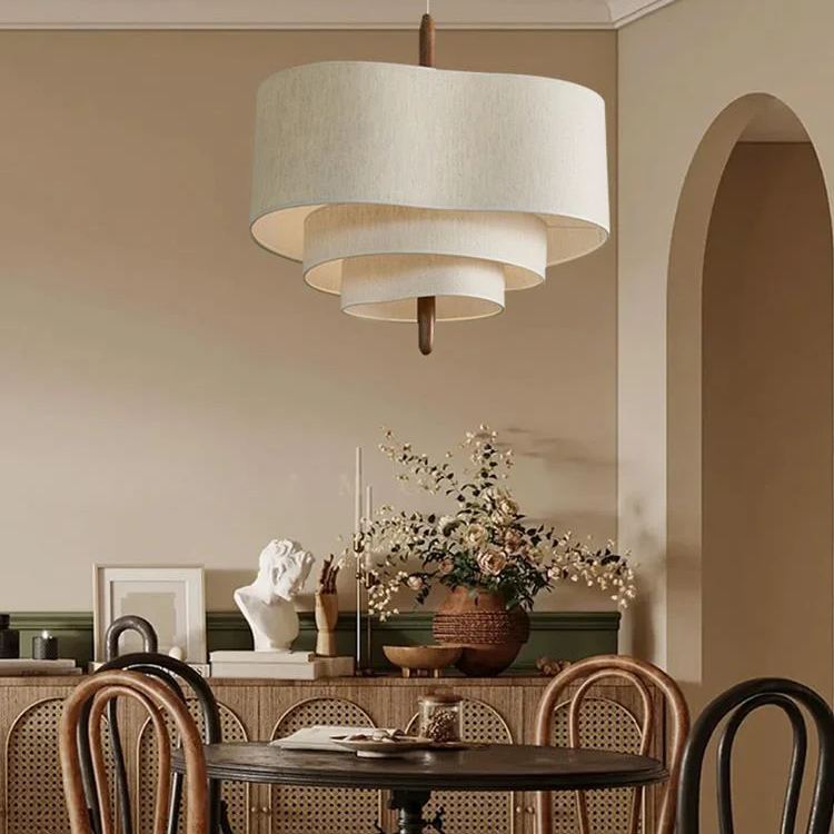 Renée Modern Pebble Fabric Pendant Light Bedroom Dining Room