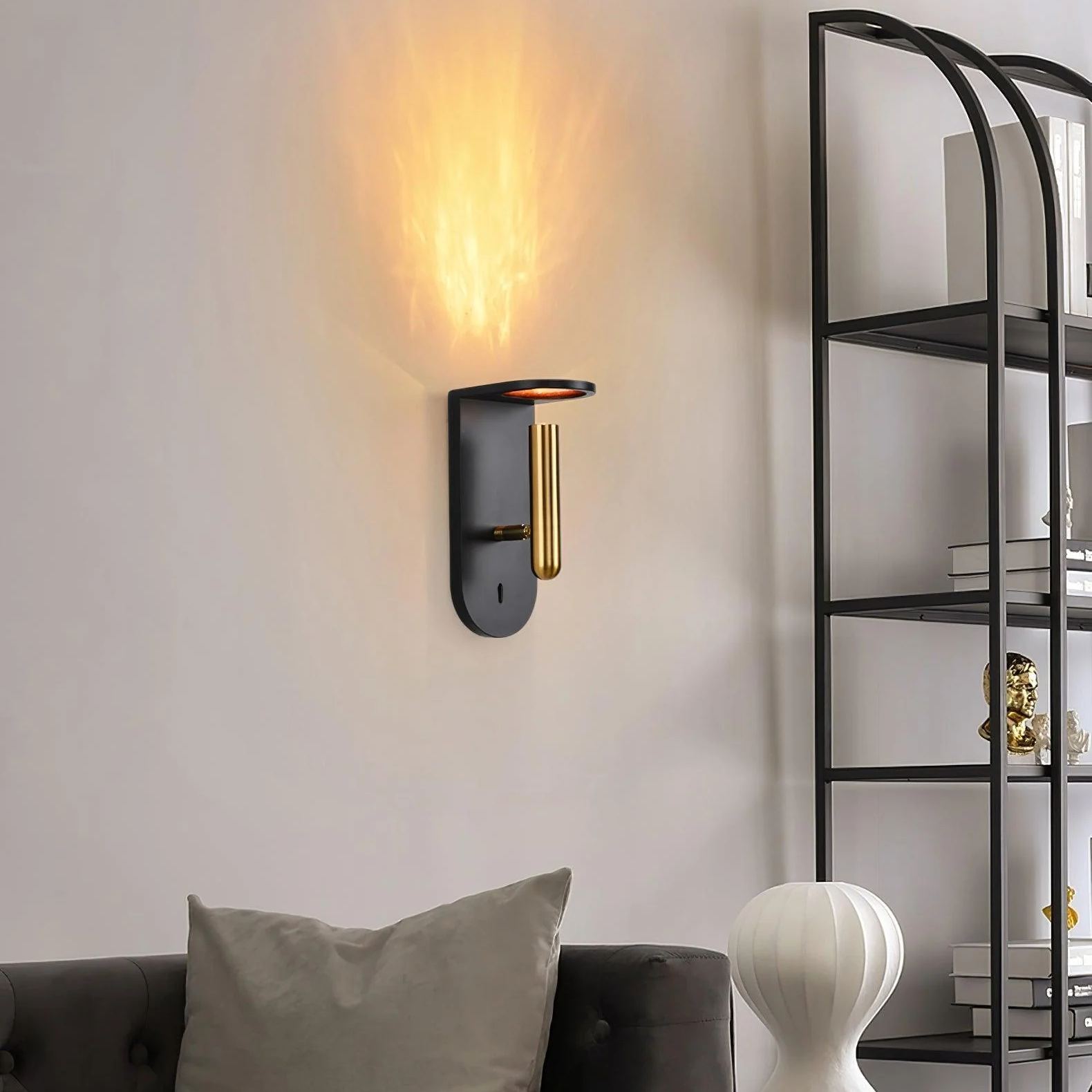 Edge Minimalism Acrylic Metal Black White Wall Lamp Dining Room Bedroom