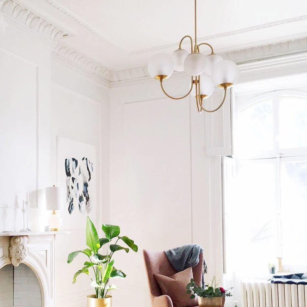 Alessio Vintage Metal Glass Gold Black Pendant Light Bedroom Living Room