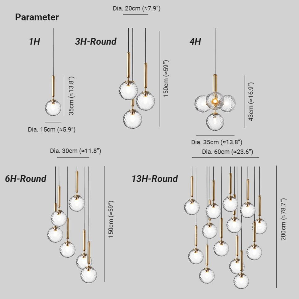 Hailie Minimalism Metal Glass Pendant Light Bedroom Living Room