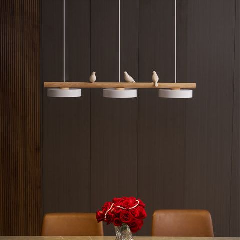 Morandi Modern Metal Wood Resin Acrylic Pendant Light Dining Room Bedroom