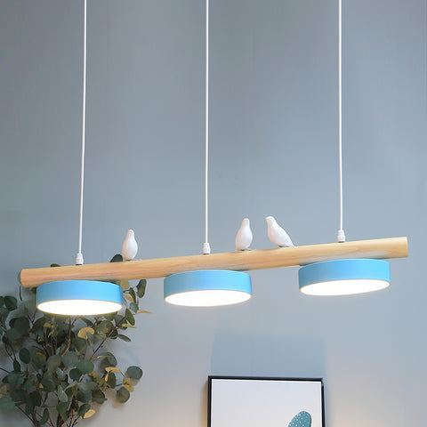 Morandi Modern Metal Wood Resin Acrylic Pendant Light Dining Room Bedroom