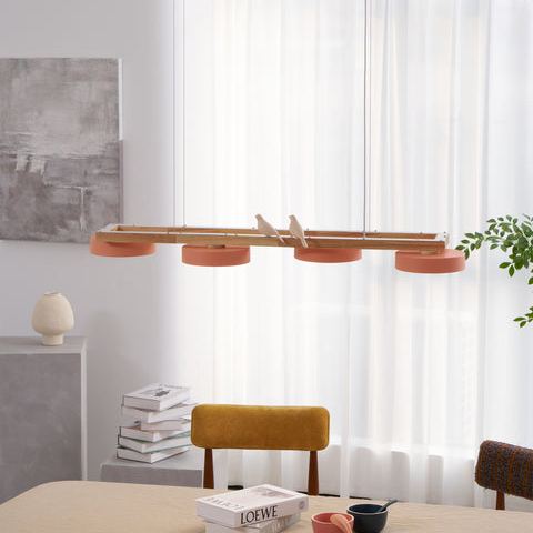 Morandi Modern Metal Wood Resin Acrylic Pendant Light Dining Room Bedroom