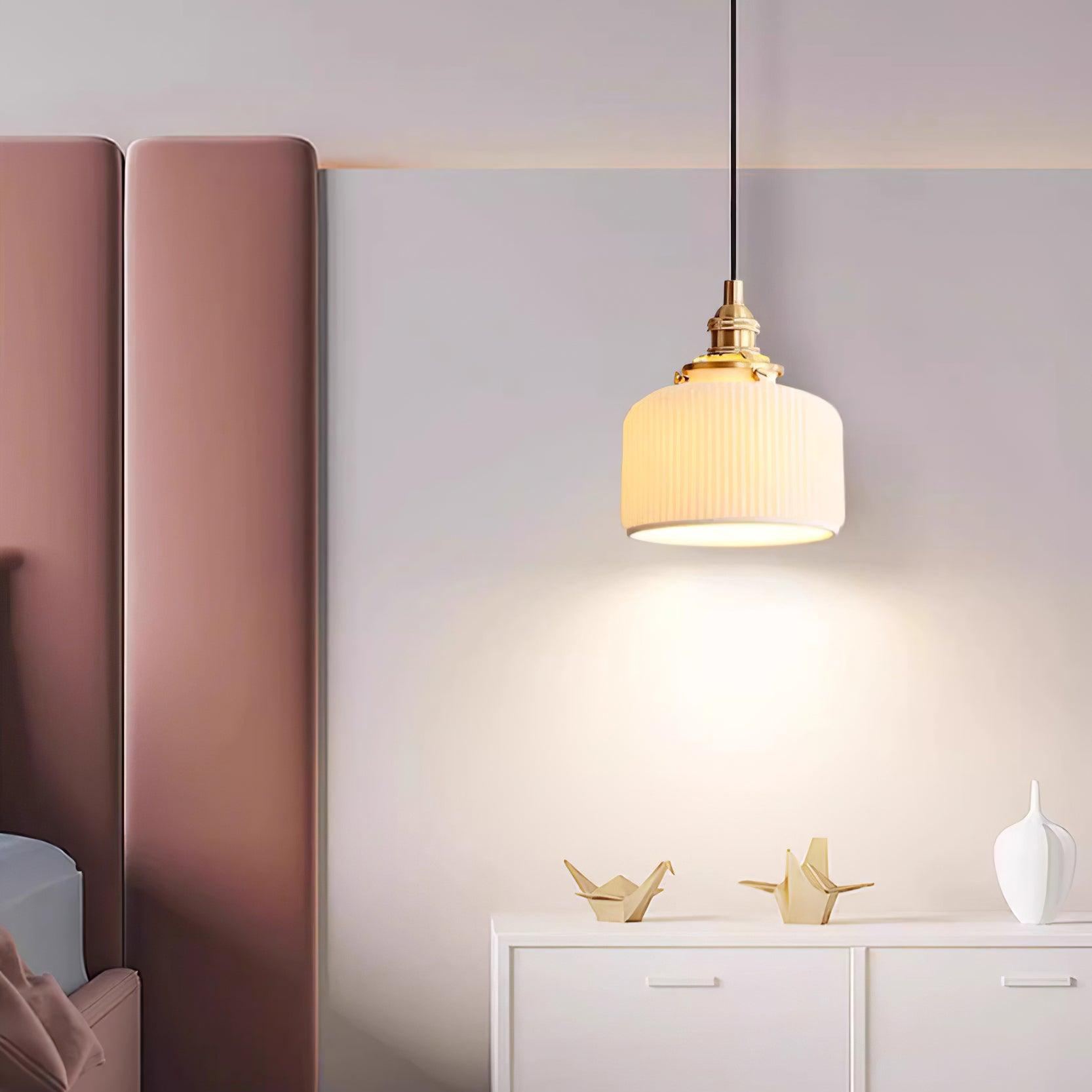 Hailie Modern Luxury Round Ceramics Pendant Light Bedroom Dining Room