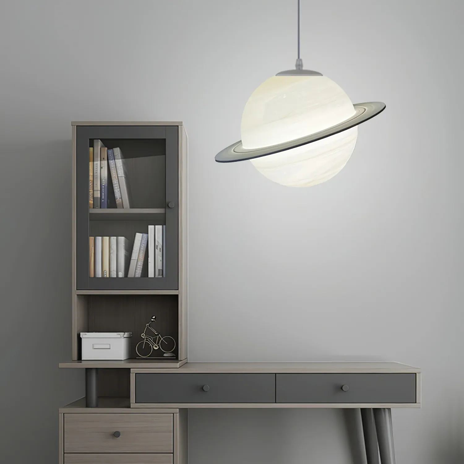 Hailie Modern Jupiter Round Pendant Light Shades Bedroom