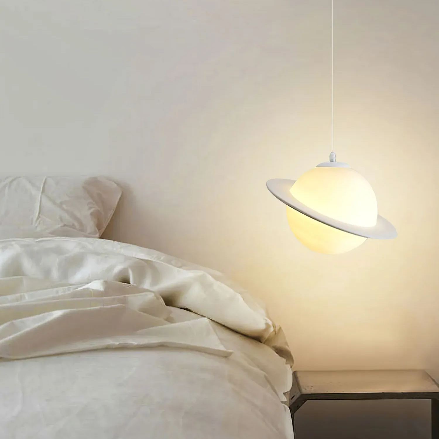 Hailie Modern Jupiter Round Pendant Light Shades Bedroom