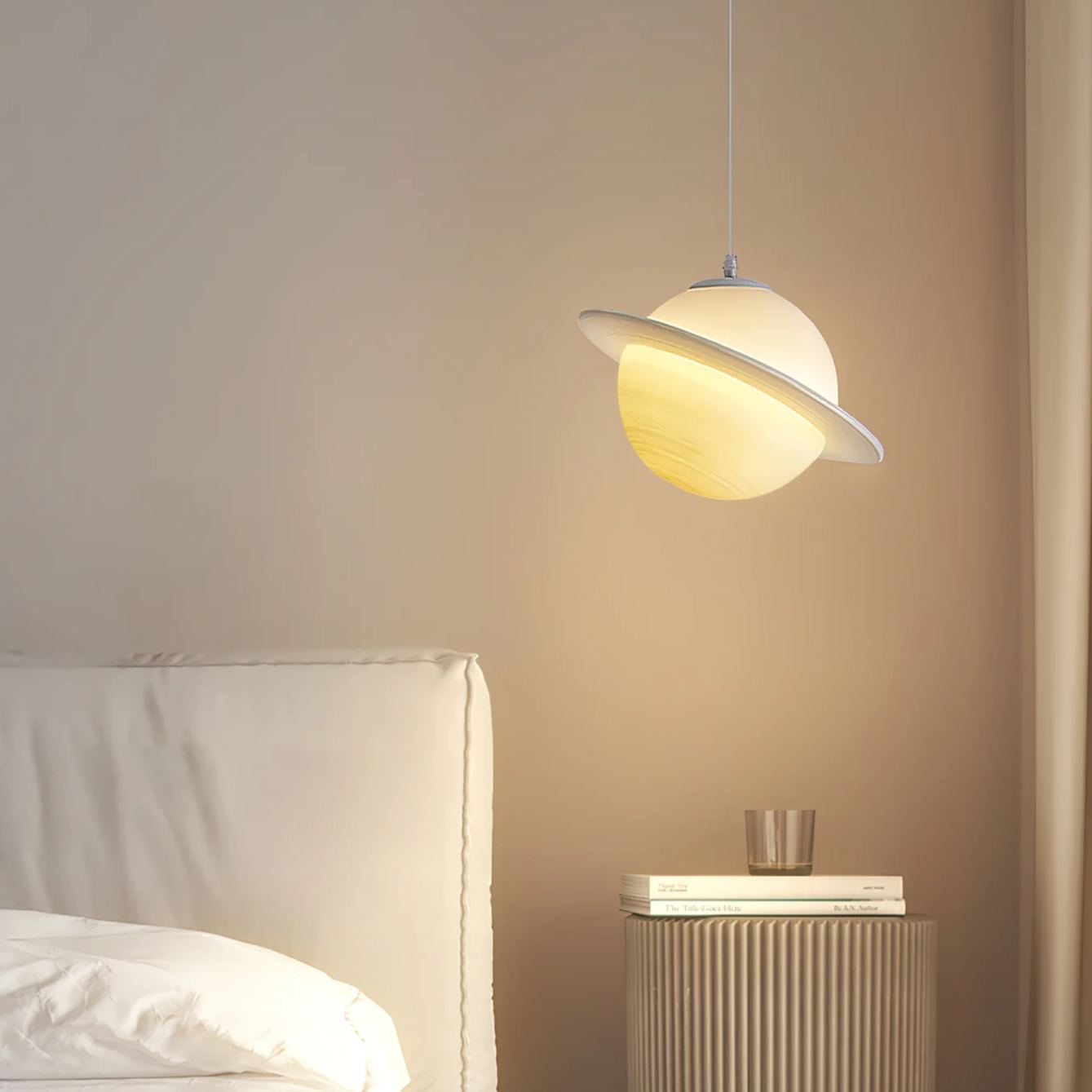 Hailie Modern Jupiter Round Pendant Light Shades Bedroom